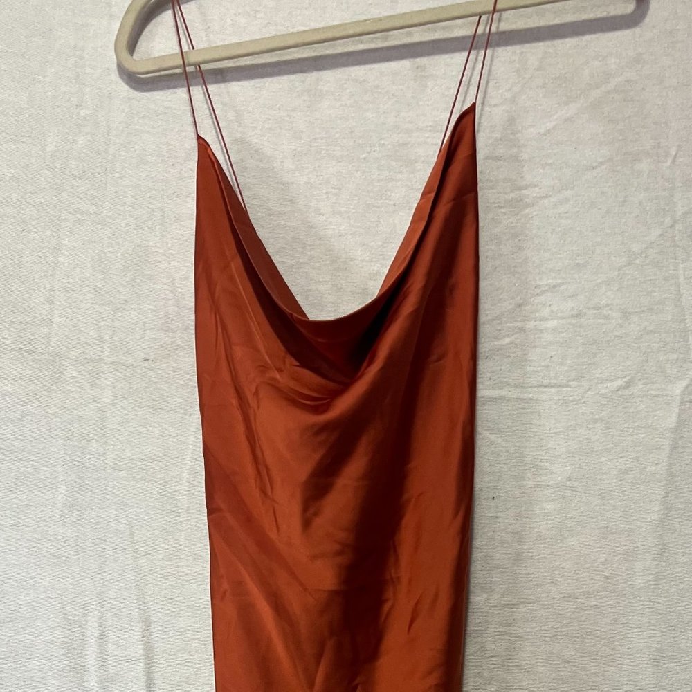 Orange Spaghetti Strap Slip Dress